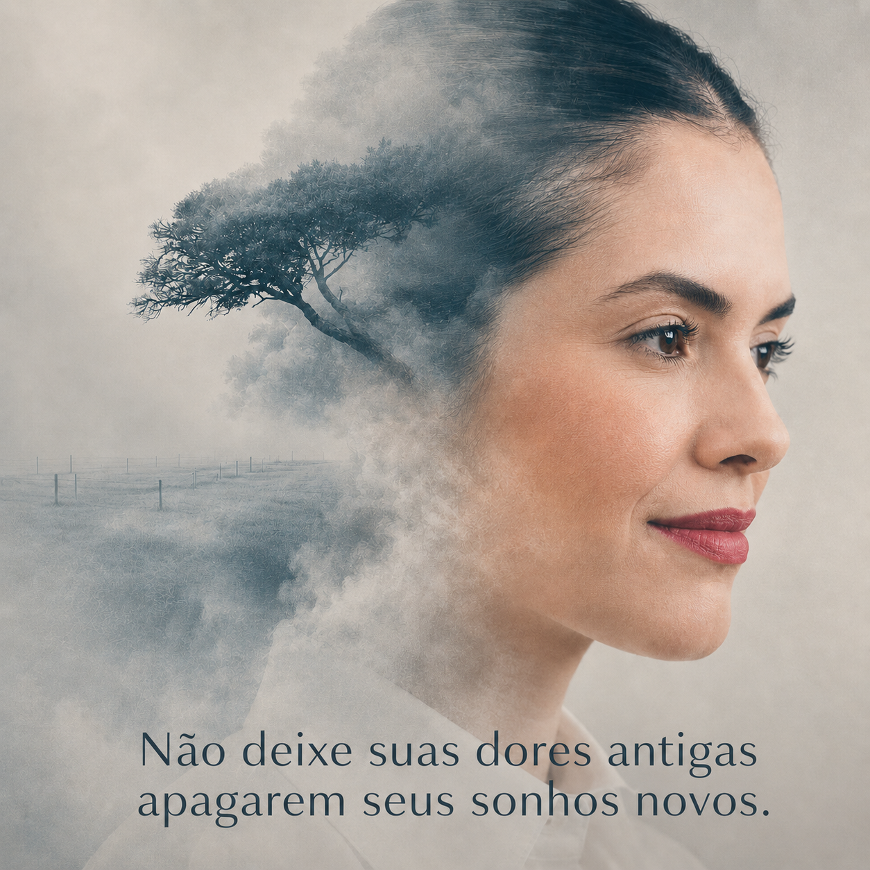 Arte profissional — Não deixe suas dores antigas apagarem seus sonhos novos